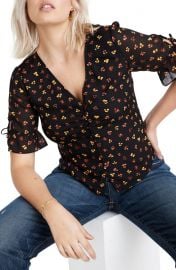 Madewell Silk Daylight Tie Sleeve Top   Nordstrom at Nordstrom